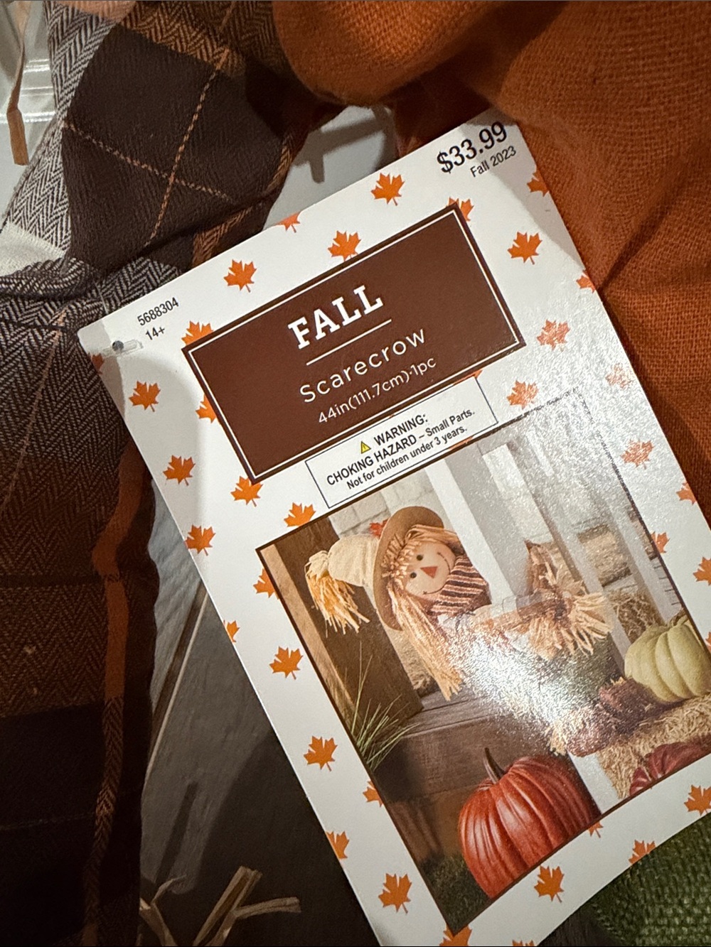 NEW Fall Large Scarecrow Decor 44in - Fall Outdoor Decorations - Picture 2 of 6